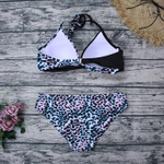 Раздельный купальник с анималистическим принтом и цветными пятнышками (Размер: S) (Цвет: разноцветный)