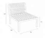 Модуль пластиковый для дивана Siesta Contract Portofino Lounge, оливковый