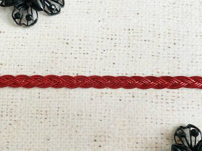 Лента декоративная люрекс косичка, ш. 0,8 см