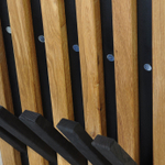 Вешалка деревянная Пиафорте Нигелла 1196х331 мм со складными крючками (10 шт) / Вешалка для одежды настенная деревянная из массива дикого дуба и ДСП в прихожую