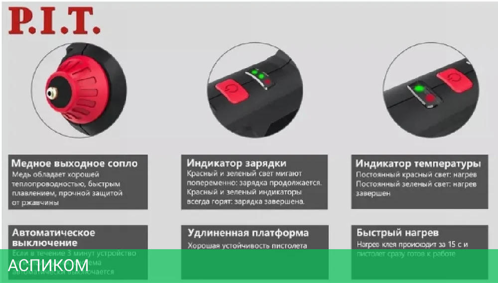 Термоклеевой пистолет P.I.T. PEC3.6P-7A