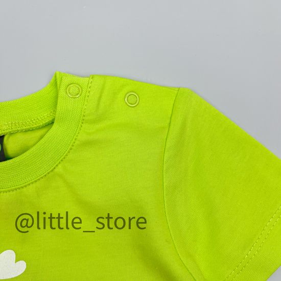 Футболка хлопковая "Динозавры" ярко-зеленая