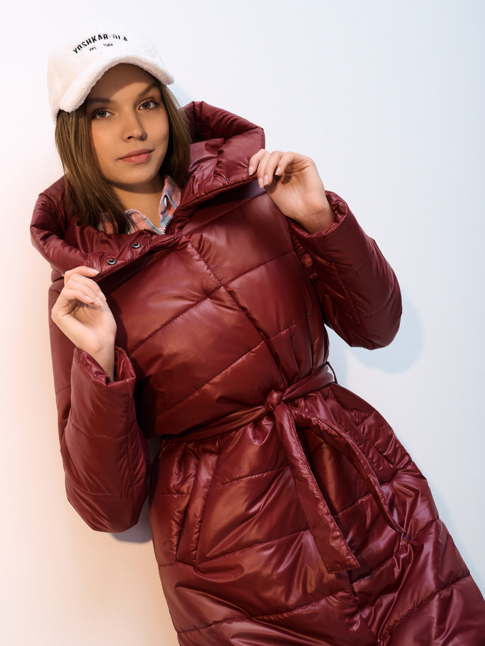 Пальто  демисезонное "Анель" бордо