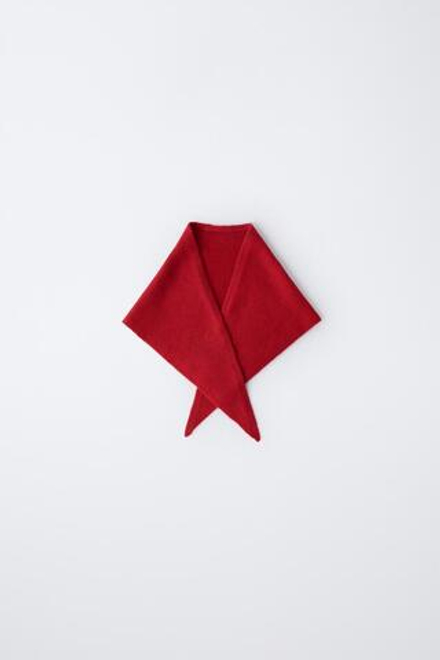 ZARA ТРЕУГОЛЬНАЯ БАНДАНА ИЗ ТОНКОГО ТРИКОТАЖА, КРАСНЫЙ