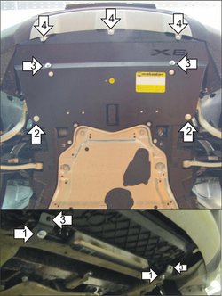 Защита Радиатора. 3 мм, Сталь. для BMW X6 (e71, E72) 2012-2014, BMW X6 (e71, E72) 2010-2012 MOTODOR.10209