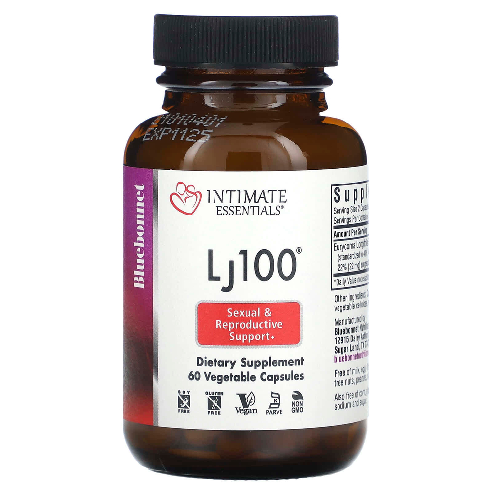 Bluebonnet Nutrition, Intimate Essentials, Lj100, 60 растительных капсул (50 мг на капсулу)