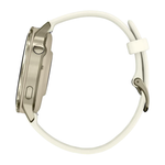 Спортивные часы Garmin Venu 4, 41 мм, силиконовый ремешок цвета кости Безель из нержавеющей стали цвета «лунное золото», корпус цвета «лунное золото», AMOLED-дисплей со стеклом Gorilla Glass. Ремешок с классической застёжкой — на запястье обхватом 110–175