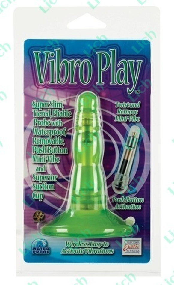 Зелёная анальная вибропробочка VIBRO PLAY