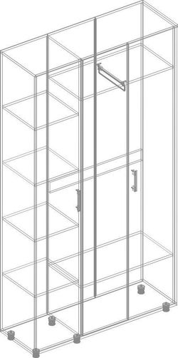 Шкаф трехстворчатый с зеркалом "Граф" (пикар/рич блэк), ЛДСП, Велес