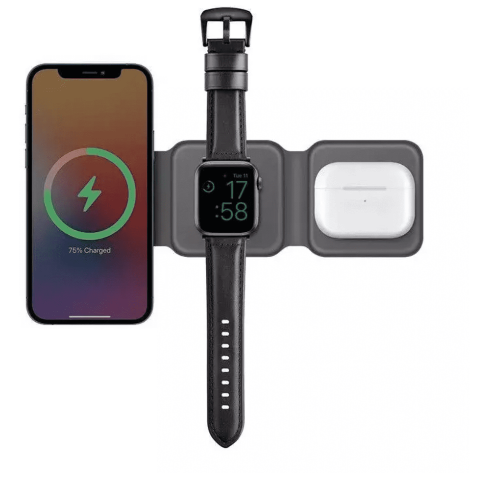 Беспроводное зарядное устройство Apple 3 в 1 Magnetic Wireless Charger черное