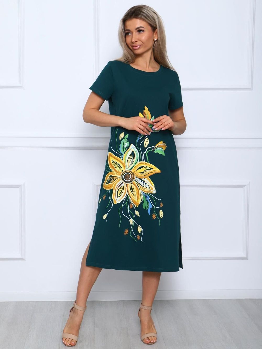 Лили - платье-футболка зеленый Iv-capriz (Акция)