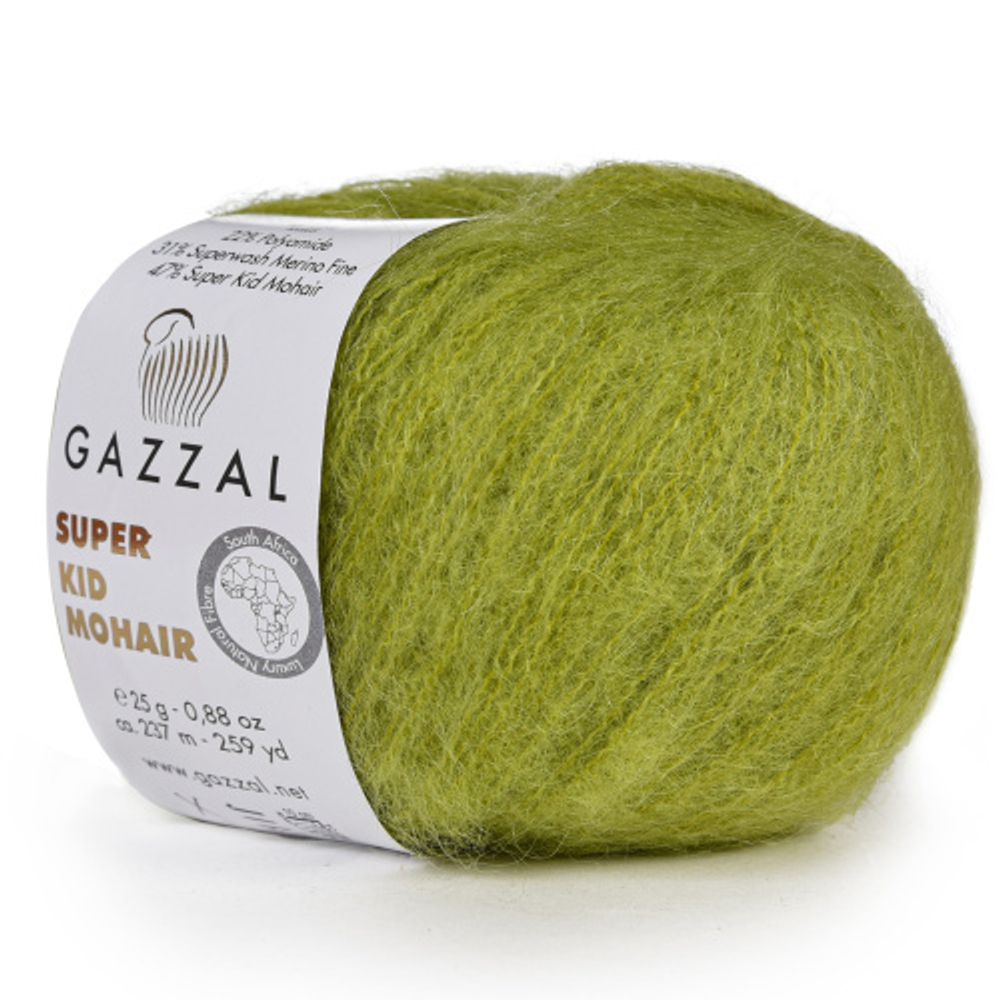 Пряжа Super Kid Mohair, 25г,237м, 47%супер кид мохер,31%мериносовая шерсть, 22% па (цена за 1шт)