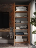 Шкаф Распашной Коричневый 81х220x52,5 SOHO полки и ручка