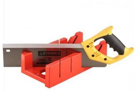 Набор Стусло пластмас. MAXI 4", ножовка с 2-комп. рукояткой, закал. зуб 12TPI, "STAYER" (2мм) 350мм.