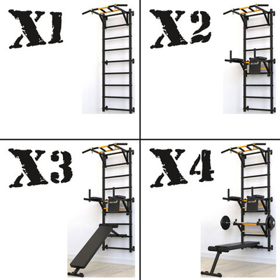 Шведская стенка Record X, без опоры, турник Классик, черный (X1)