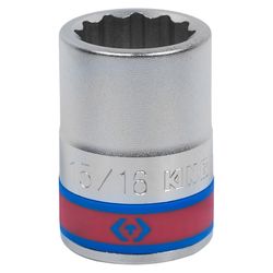 KING TONY (633030S) Головка торцевая стандартная двенадцатигранная 3/4", дюймовая 15/16"