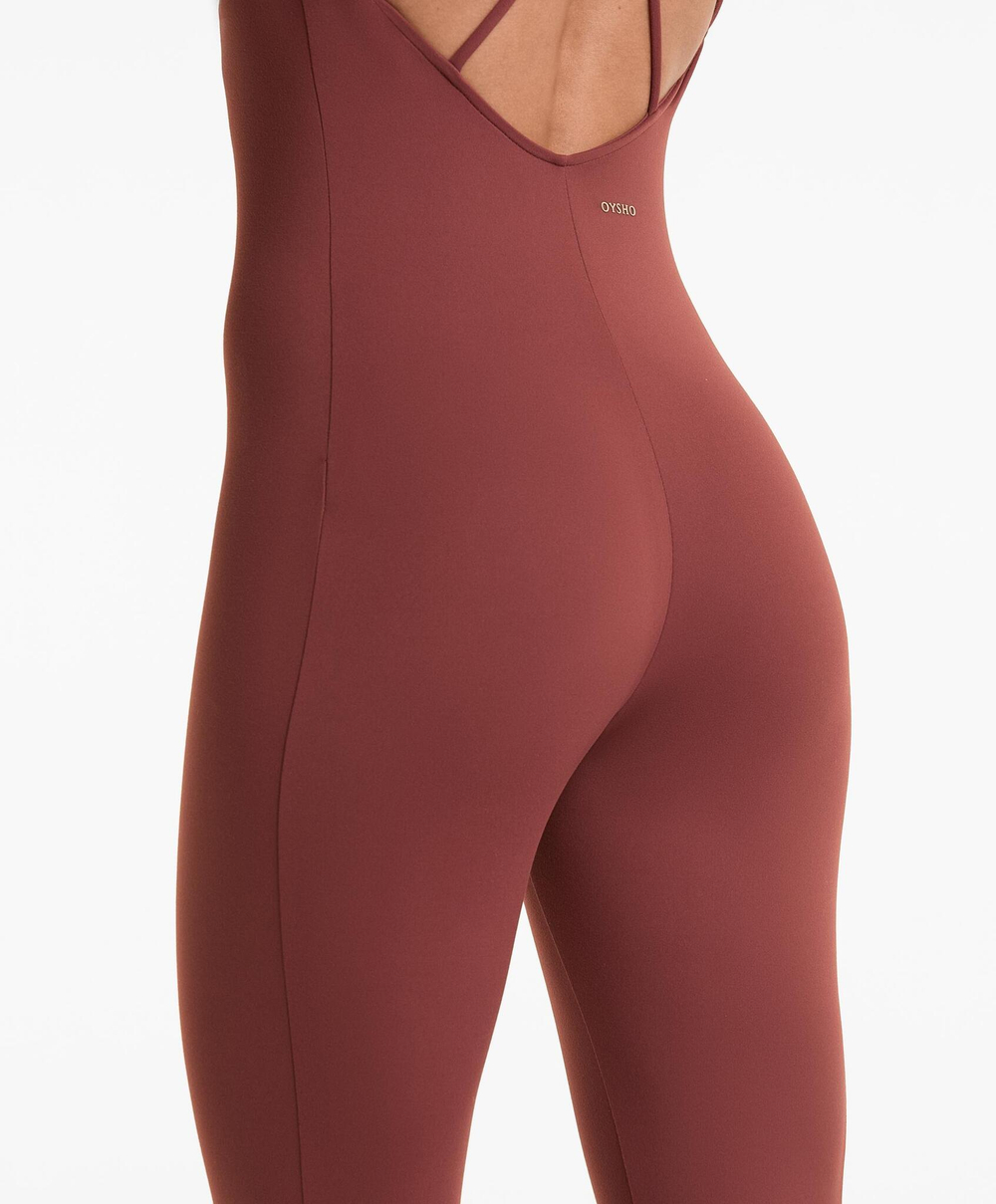 Oysho Длинный комбинезон Comfortlux, рыжевато-коричневый