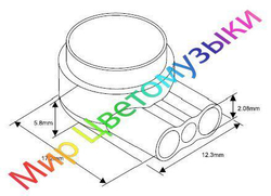 Соединитель 3-х контактный 2,08мм