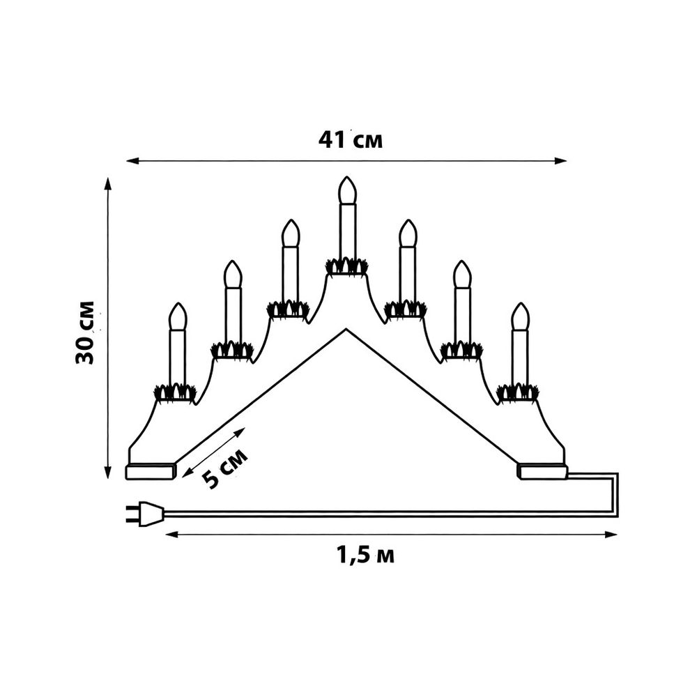 ULD-L7101-007-SWA WARM WHITE IP20 WHITE BRIDGE Фигура светодиодная Новогодняя горка. 39.5х30.5см. 7 светодиодов. Теплый белый свет. Корпус белый. Материал пластик. TM Uniel