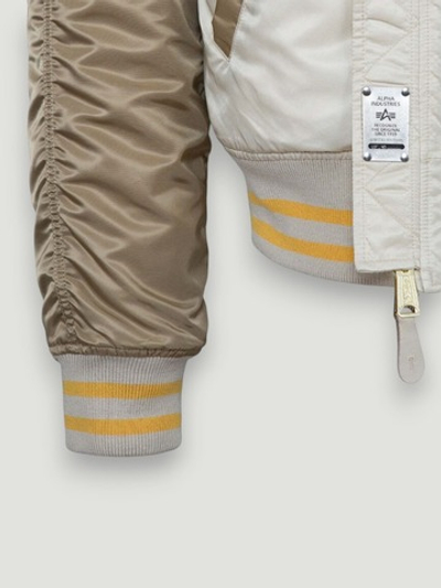 Куртка бомбер Alpha Souvenir Tiger Flight Jacket (белый бежевый)