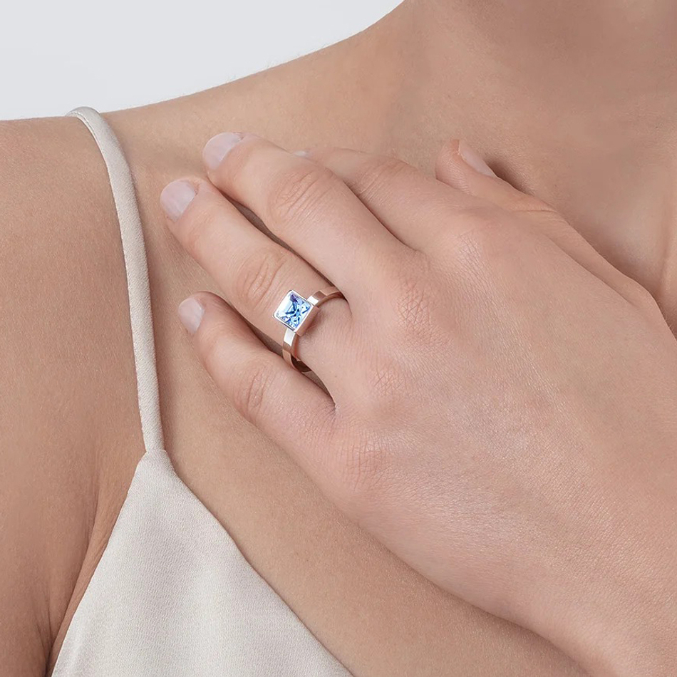 Кольцо Coeur de Lion Light Blue-Silver 17.2 мм 0500/40-0741 54 цвет голубой, серебряный