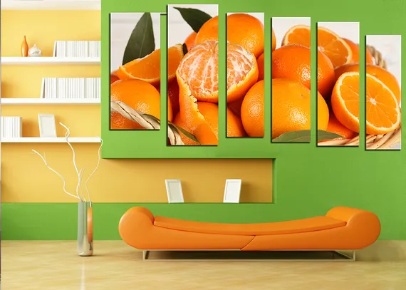 Модульная картина "Мандариновый вкус"