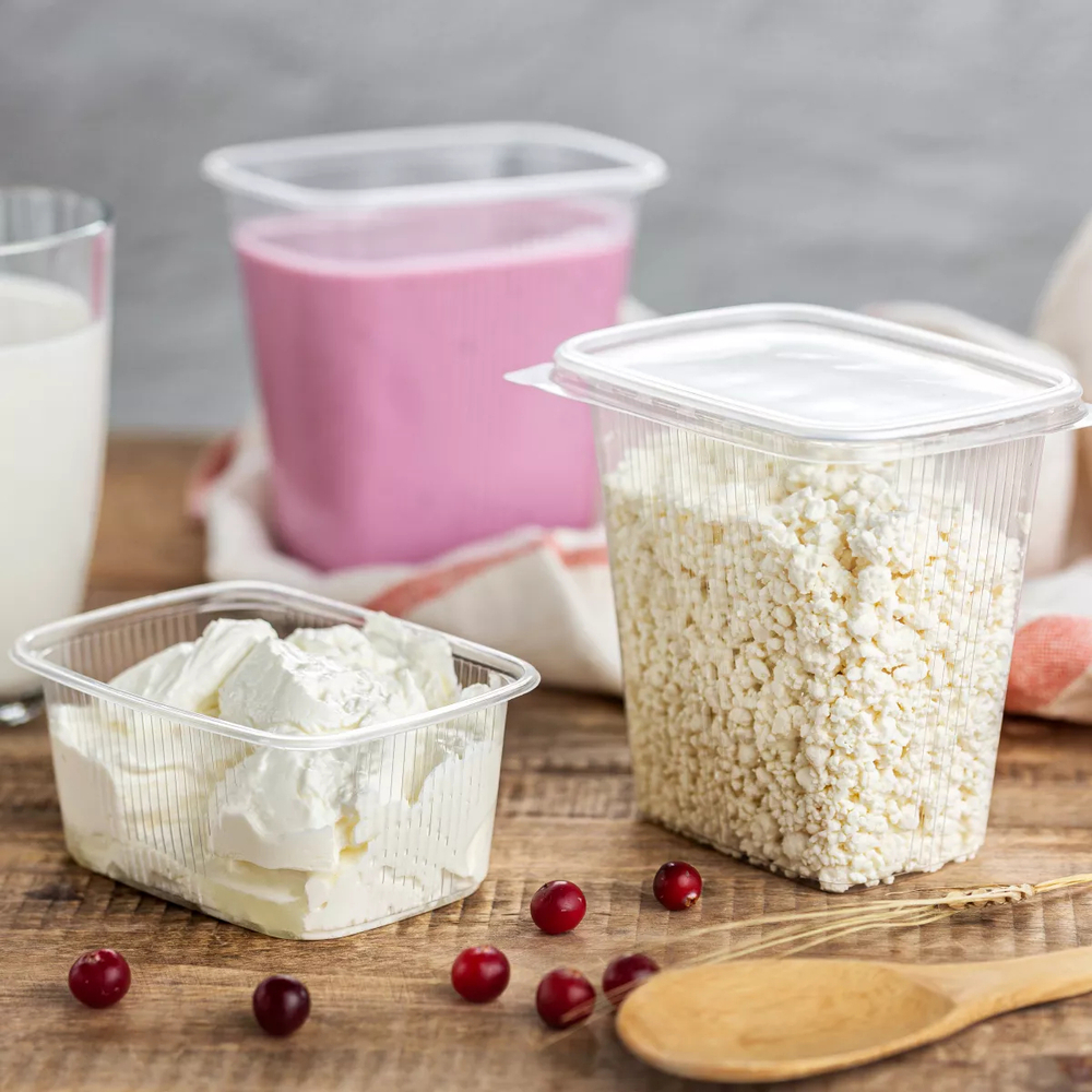 Одноразовые контейнеры 500мл 108х82мм ПП прозрачные (100/1000шт)