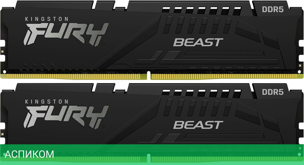 Оперативная память Kingston Fury Beast Black Expo 64Gb DDR5 Black (KF560C36BBEK2-64)