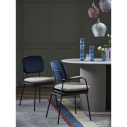 Стул Pea, велюр, темно-синий/бежевый