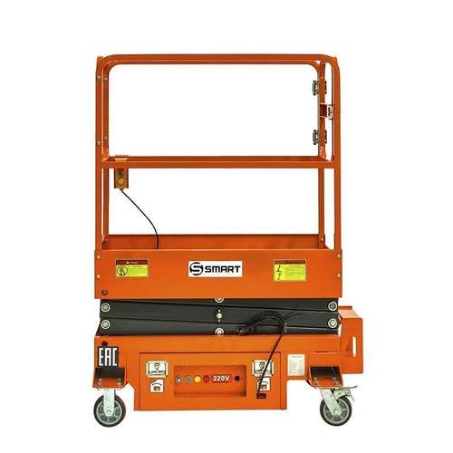 Подъемник ножничный несамоходный SJY-0.3-3.9 (220 V, 300 кг, высота подъема 3,9 м) SMART