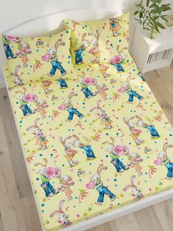 Простынь Сказка "Зайчики" 240х215 см, перкаль