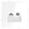 Розетка телевизионная встраиваемая VOLTUM S70 TV+RJ45 кат. 6, (белый глянцевый) vls060701