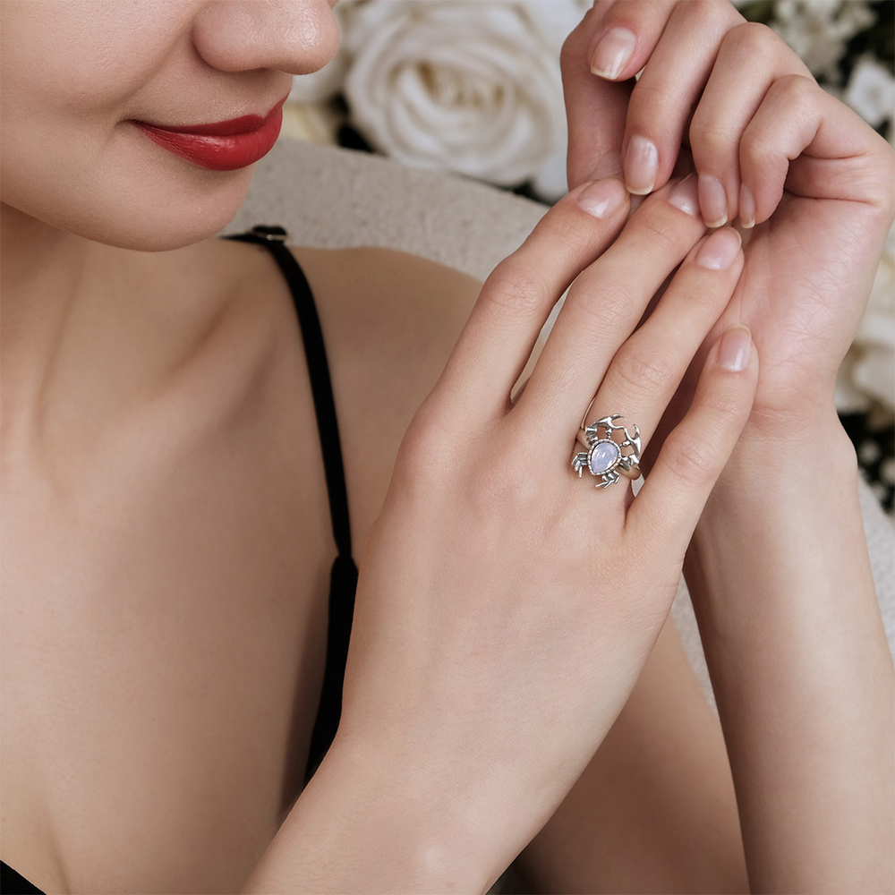 "Крабус" кольцо в серебряном покрытии из коллекции "Кассида" от Jenavi