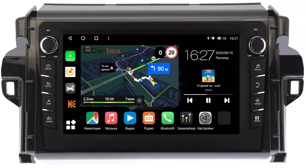Магнитола для Toyota Fortuner 2015-2022 - Canbox 9106 Android 10, ТОП процессор, CarPlay, 4G SIM-слот