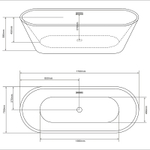 Ванна акриловая Loranto 170х75 отдельностоящая (CS-03W-170)