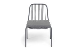"Кастелло" стул плетеный из роупа, каркас из стали темно-серый (RAL7024) муар, ткань темно-серая 027