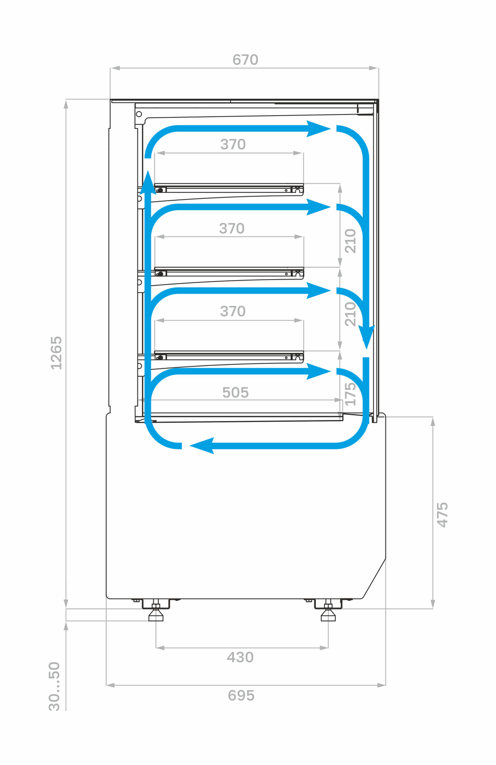 Кондитерская витрина Carboma KC70 VM 0,6-1 LIGHT (версия 2.0) (9005-0109) (Cube 2)