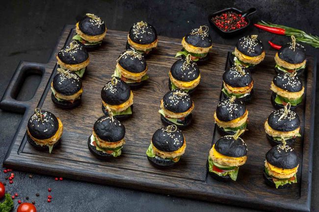 Мини-бургер с котлетой из креветок и трески, 20 шт.