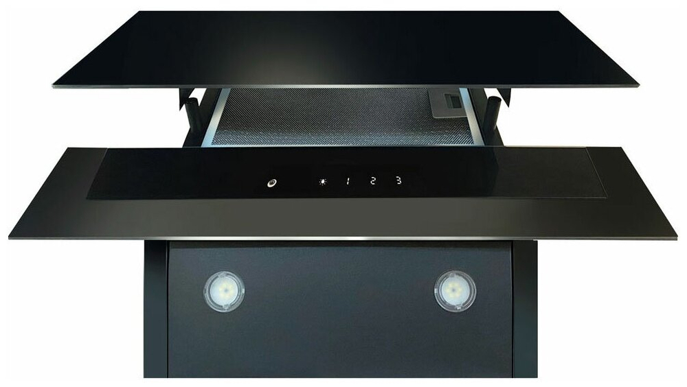 Вытяжка наклонная Ginzzu HKH-213 черное стекло 650м3/час, сенсорное управление, пульт