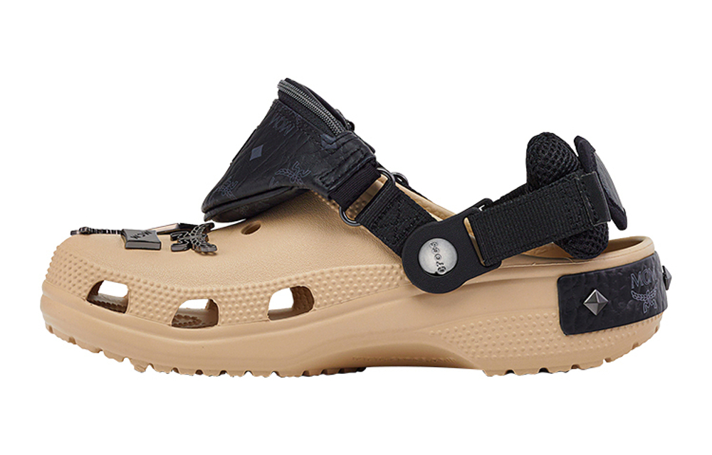 Crocs x MCM rubber outdoor comfortable hole shoes for men and women the same brown and black