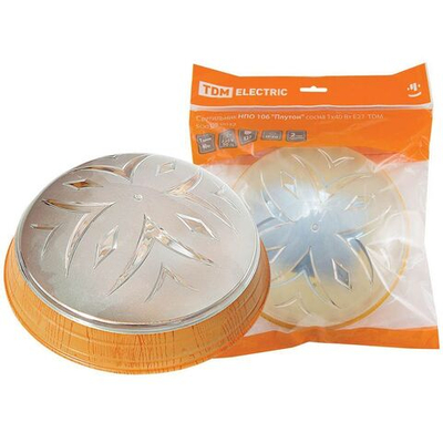 Светильник TDM, НПО 106 Плутон, 40 Вт, E27, 1лам, IP20, 23.2х23.2х7.7 см, сосна, SQ0328-0032