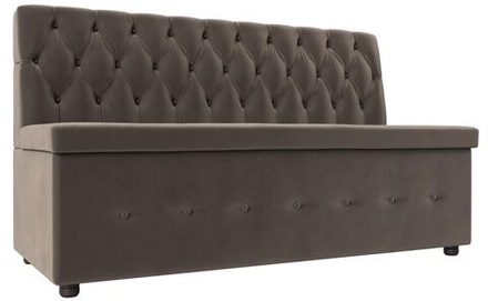 Диван кухонный прямой Вента, Коричневый, Велюр, 108764