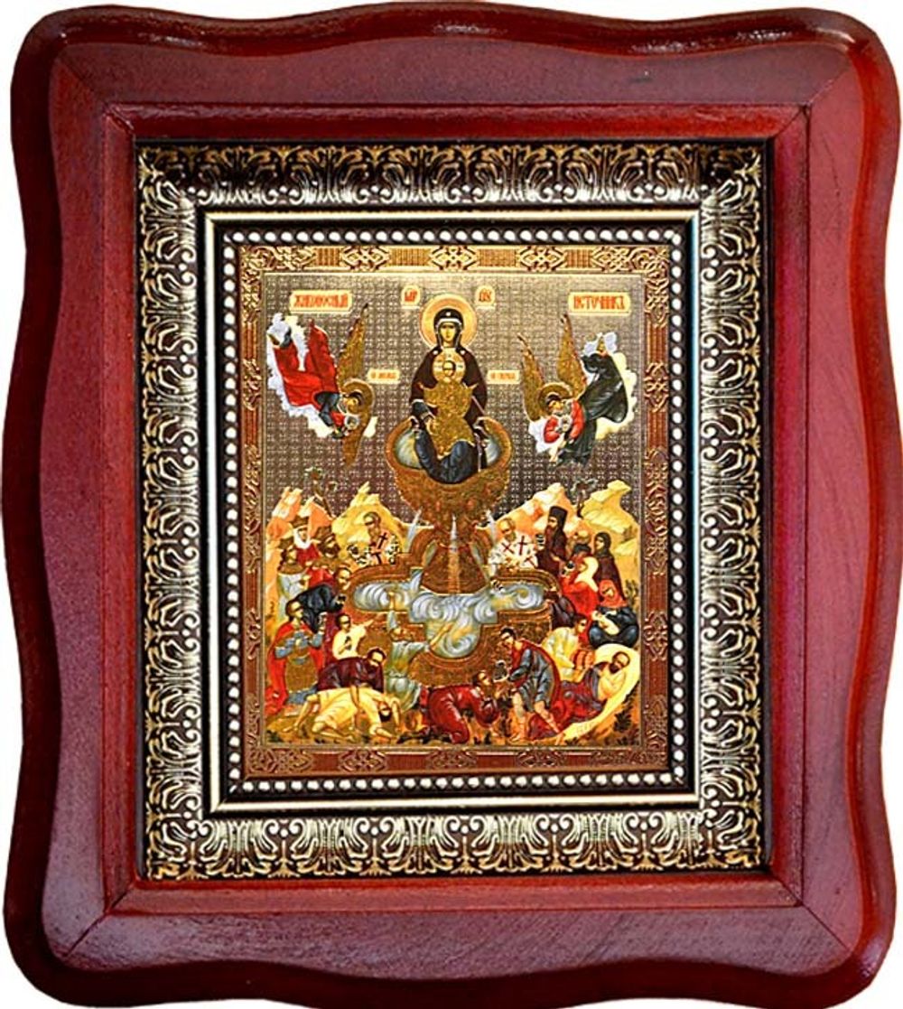 Живоносный источник Пресвятой Богородицы. Икона на холсте в киоте.