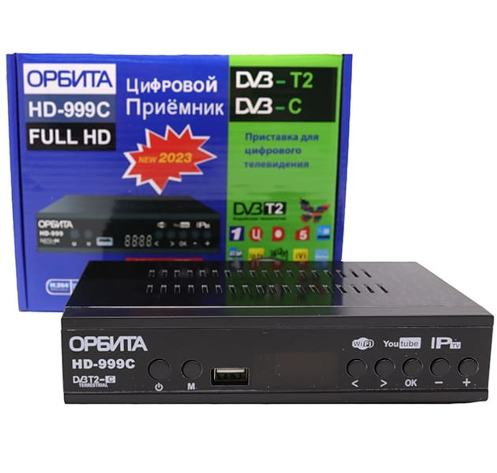 Цифровая ТВ приставка DVB-T-2 ОРБИТА HD-999C (Wi-Fi) + HD плеер