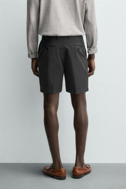ZARA ШОРТЫ ЧИНОС REGULAR FIT, МОРСКОЙ СИНИЙ