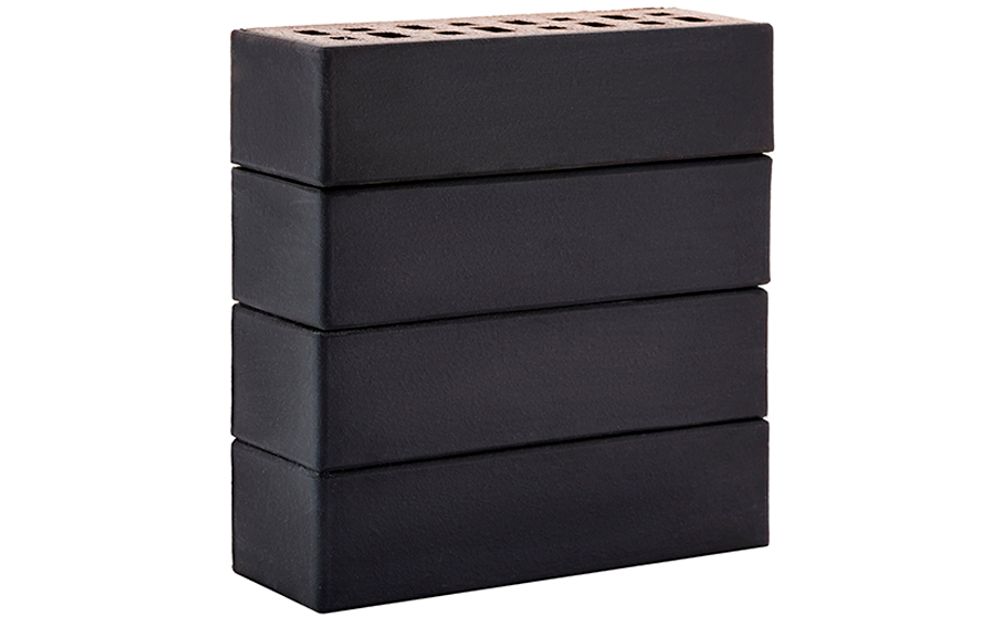 Кирпич клинкер ЛСР фасадный 0,71НФ Чёрный «Рейкьявик» матовый гладкий М-300 250x85x65