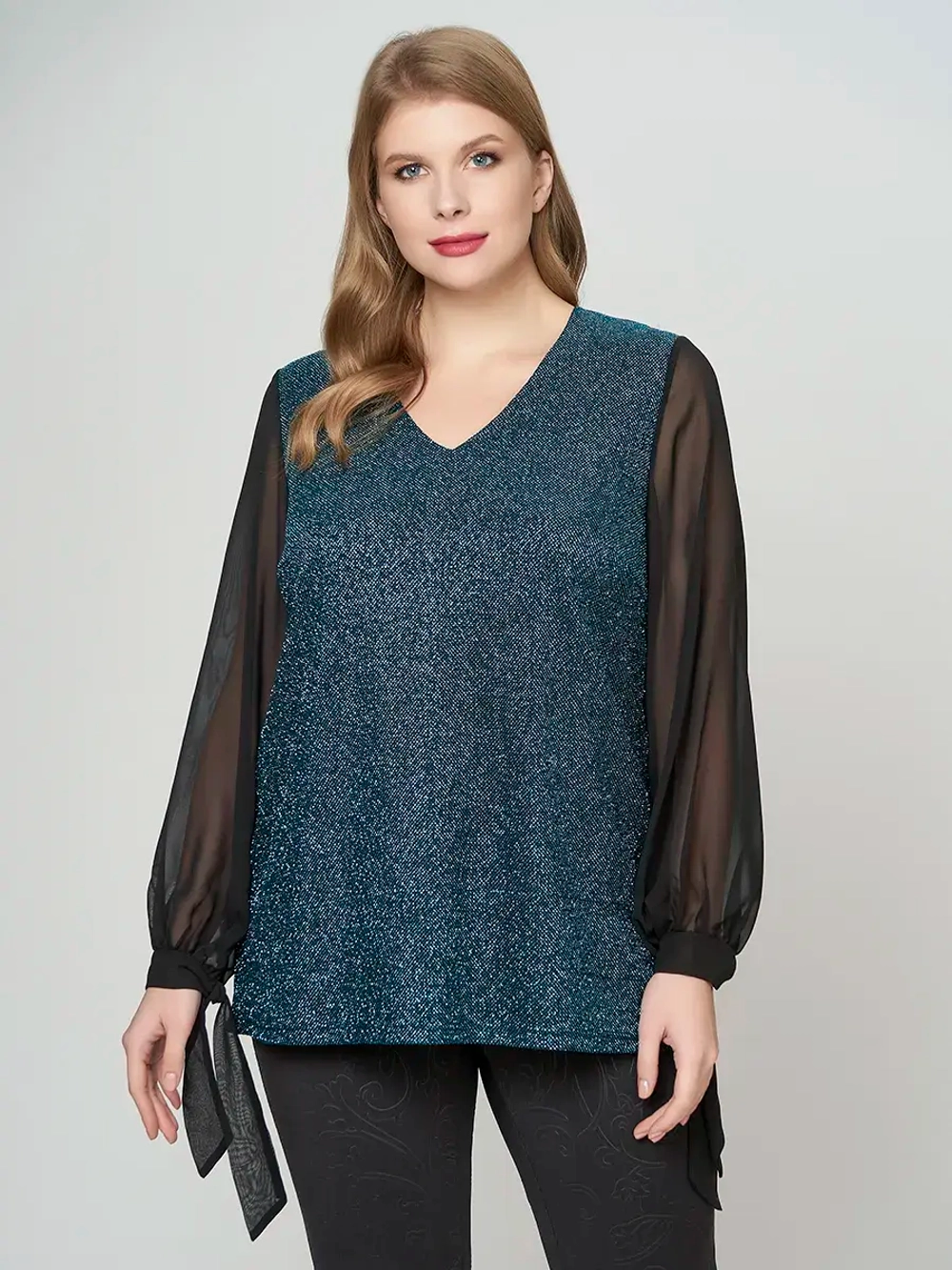 Блузка нарядная люрекс и шифон