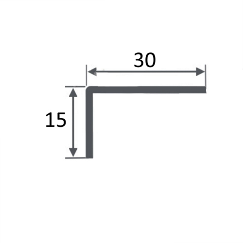 Угол 30*15мм "DO-3" 2,7м Серебро мат. анод. алюм.