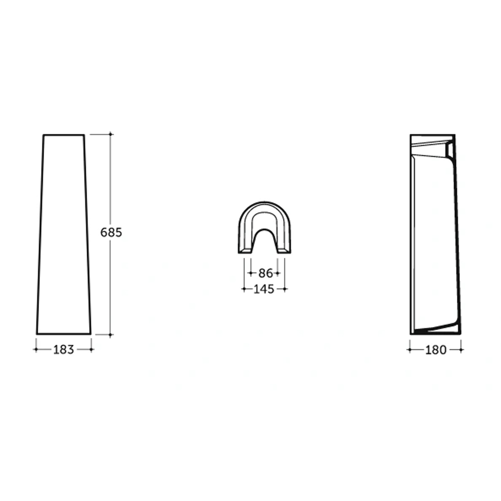 Умывальник-тюльпан "Симпл-55" с отв (КЕРАМИН)
