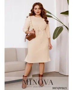 Платье 8623-светло-бежевый Minova